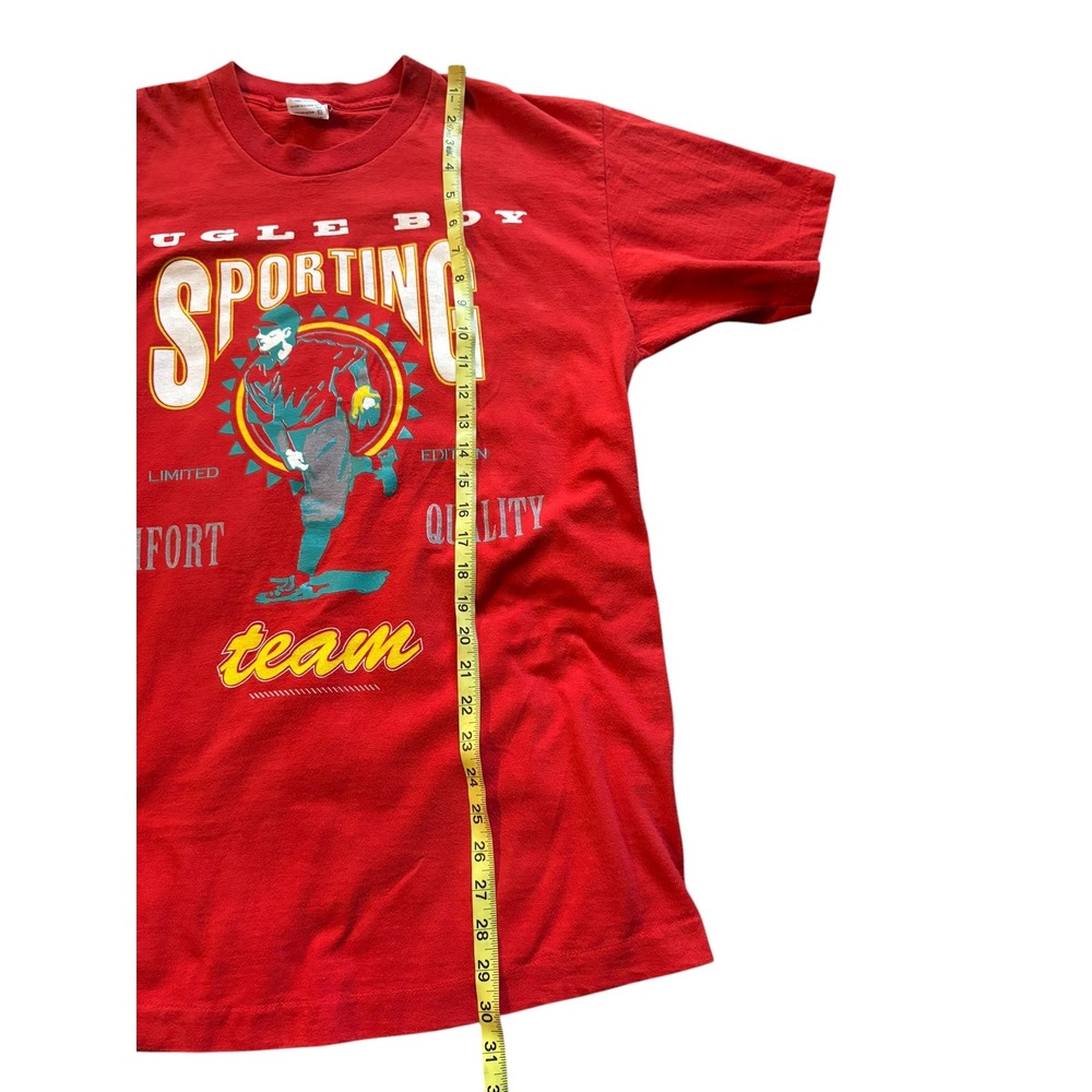 Vintage Bugle Boy Sporting Team Red Graphic T-Shirt XL Made in‎ USA 90s - Picture 5 of 7